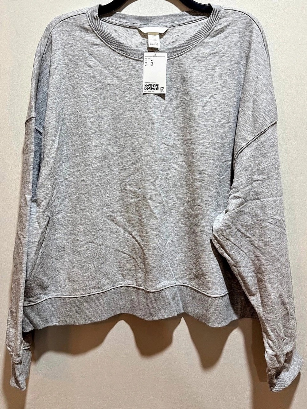 H&M Loose-Fit Cotton-Blend Sweatshirt Gray Sweatshirt Size XL NWT
